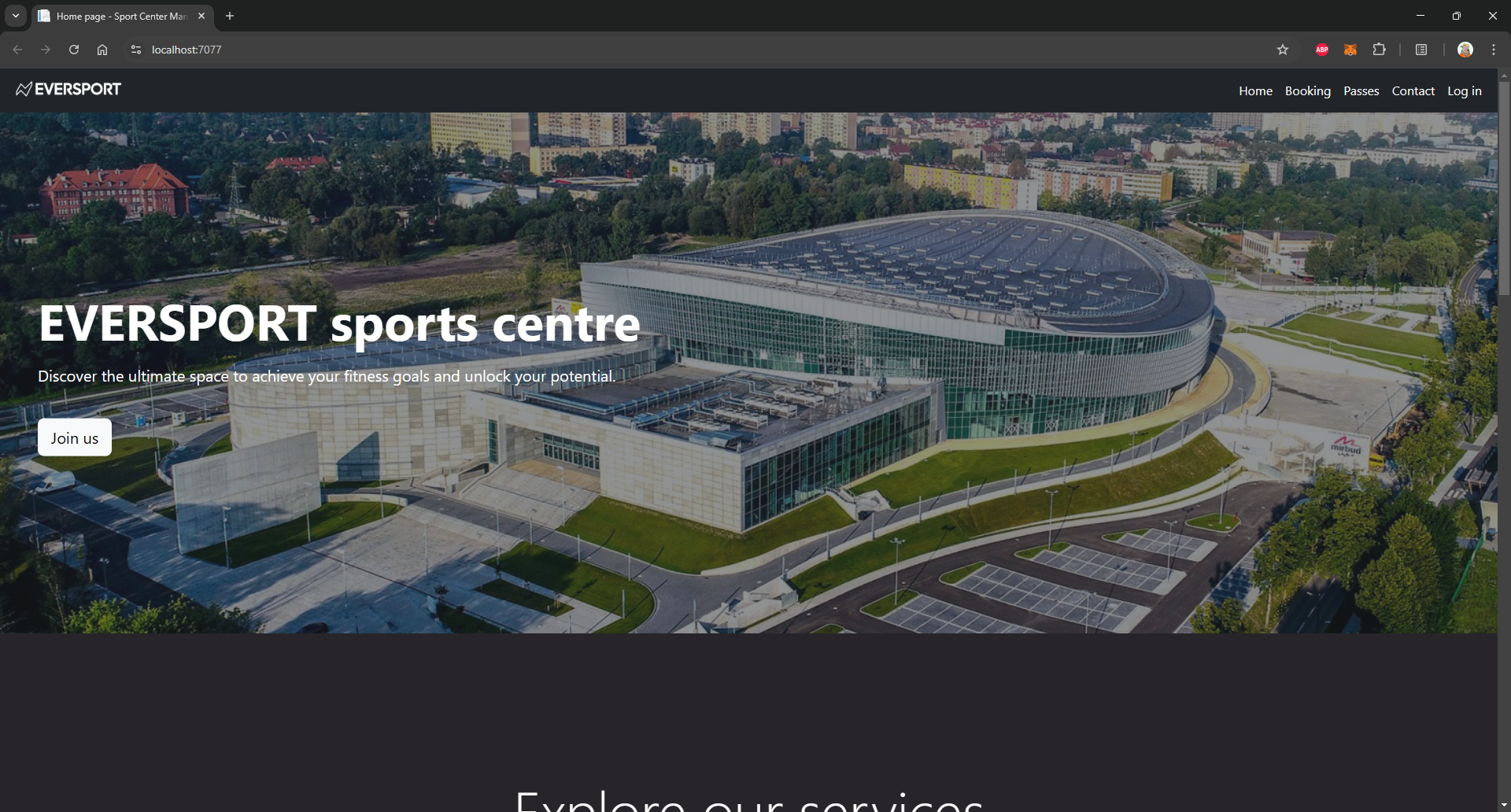 Sports Center Management System - top image